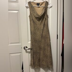 Ann Taylor leopard print cowl neck dress